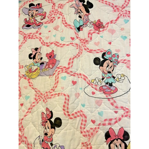 90s Dundee Minnie Mouse Disney Baby Blanket Toddler Crib Comforter Babies Pink - Picture 1 of 13